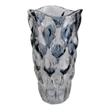 Floreros, floreros altos de cristal para flores, floreros transparentes para decoración de mesa de comedor - Gris - Ver 2