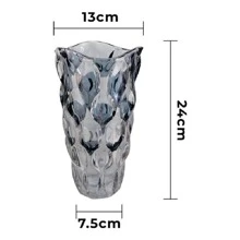 Floreros, floreros altos de cristal para flores, floreros transparentes para decoración de mesa de comedor - Gris - Ver 3