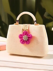 4入組花朵設計DIY縫紉現代纖維DIY裝飾 - 玫紅色 - 查看 4