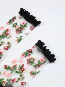 Vớ thủy thủ đoàn họa tiết hoa - Nhiều màu - Xem 2