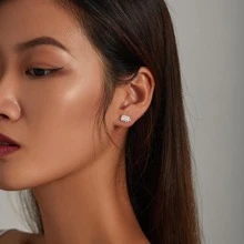 1對琺瑯卡通耳環925純銀可愛小樹懶耳釘適合女士女孩精細首飾類動物禮品 - 銀色 - 查看 3