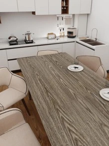 1 卷 15.76 * 118 英寸灰棕色木纹自粘式即撕即贴壁纸，防水且可移除 - 卡其色 - 查看 7