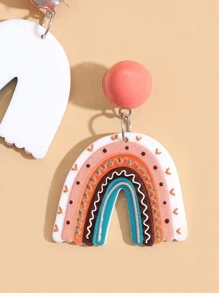 2pcs Rainbow Drop Earrings - Multicolor - View 2