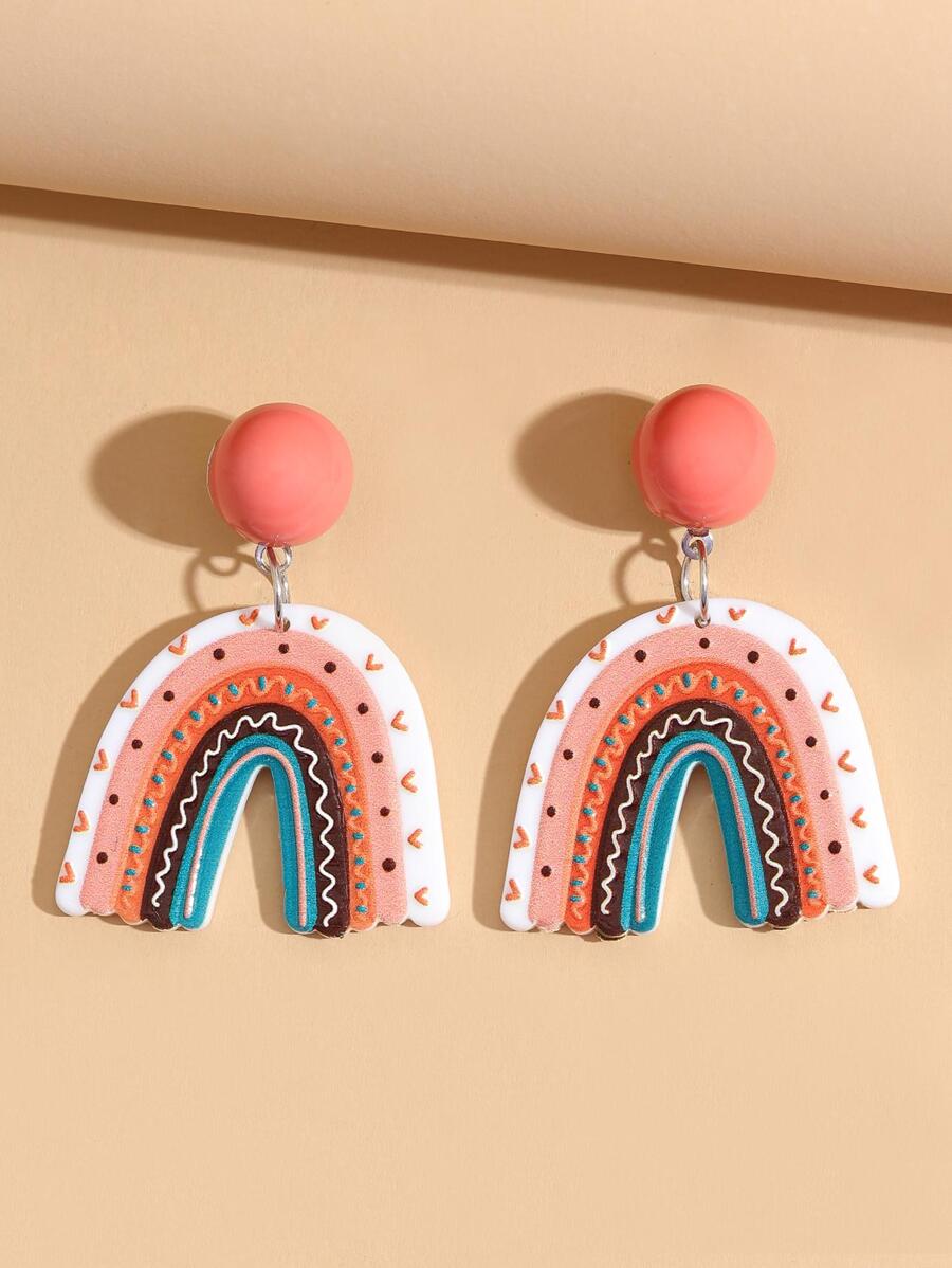 2pcs Rainbow Drop Earrings - Multicolor - View 1