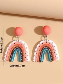 2pcs Rainbow Drop Earrings - Multicolor - View 3