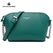 David Jones Paris women handbag pu leather female crossbody bag small chain lady shoulder bag - 綠色 - 查看 1