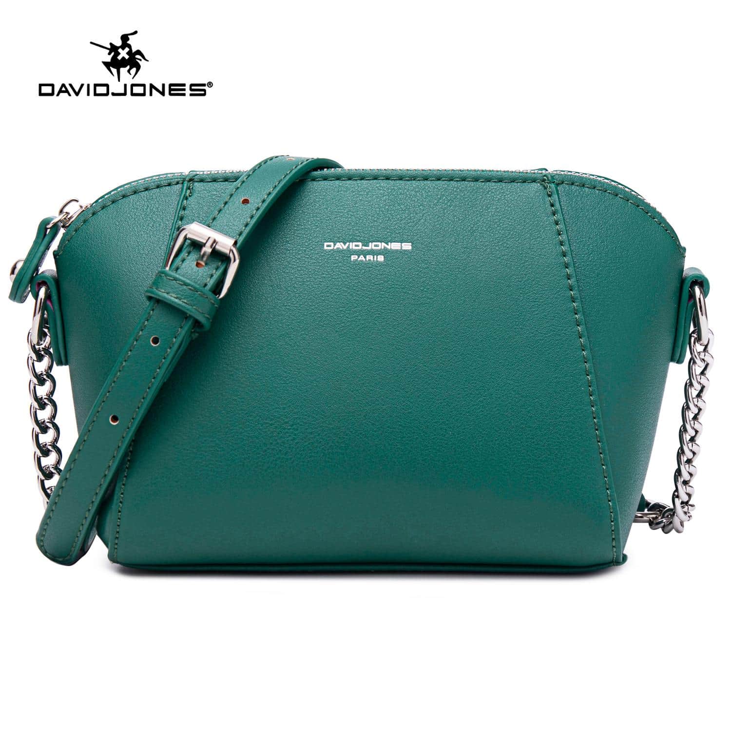 David Jones Paris women handbag pu leather female crossbody bag small chain lady shoulder bag - 綠色 - 查看 1