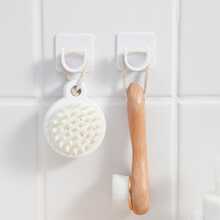 2 Peças Suporte Sólido para Barra de Cortina de Chuveiro, Suporte de Barra de Cortina Moderno de ABS Sem Perfuração para Decoração de Banheiro Doméstico, Decoração de Outono, Acessórios de Banheiro, Volta às Aulas