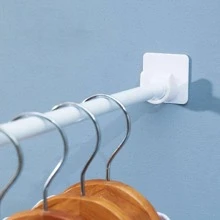 2 Peças Suporte Sólido para Barra de Cortina de Chuveiro, Suporte de Barra de Cortina Moderno de ABS Sem Perfuração para Decoração de Banheiro Doméstico, Decoração de Outono, Acessórios de Banheiro, Volta às Aulas