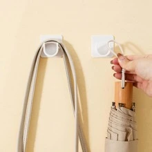 2 Peças Suporte Sólido para Barra de Cortina de Chuveiro, Suporte de Barra de Cortina Moderno de ABS Sem Perfuração para Decoração de Banheiro Doméstico, Decoração de Outono, Acessórios de Banheiro, Volta às Aulas