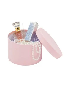 Blue Panda Set of 4 Round Nesting Gift Boxes with Lids, Small Circular Stacking Decorative Hat Boxes, Circle Bandbox for Presents, Jewelry Storage, and Cosmetics in 4 Assorted Sizes (Light Pink) - Pink - View 4