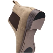 SHOESMALL Men Suede Chelsea Boots Lightweight Casual Chukka Ankle Dress Boots For Men Valentine's Day Date Shoes - 咖啡棕 - 查看 6