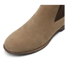 SHOESMALL Men Suede Chelsea Boots Lightweight Casual Chukka Ankle Dress Boots For Men Valentine's Day Date Shoes - 咖啡棕 - 查看 2