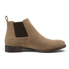 SHOESMALL Men Suede Chelsea Boots Lightweight Casual Chukka Ankle Dress Boots For Men Valentine's Day Date Shoes - 咖啡棕 - 查看 3