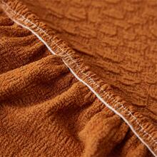 1入組素色提花沙發坐墊現代滌綸沙發墊套 - 咖啡棕 - 查看 4