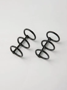 1pc Solid Color Binding Ring - Black - View 3