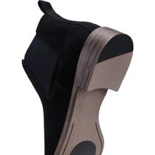 SHOESMALL Men Suede Chelsea Boots Lightweight Casual Chukka Ankle Dress Boots For Men Valentine's Day Date Shoes - màu đen - Xem 6