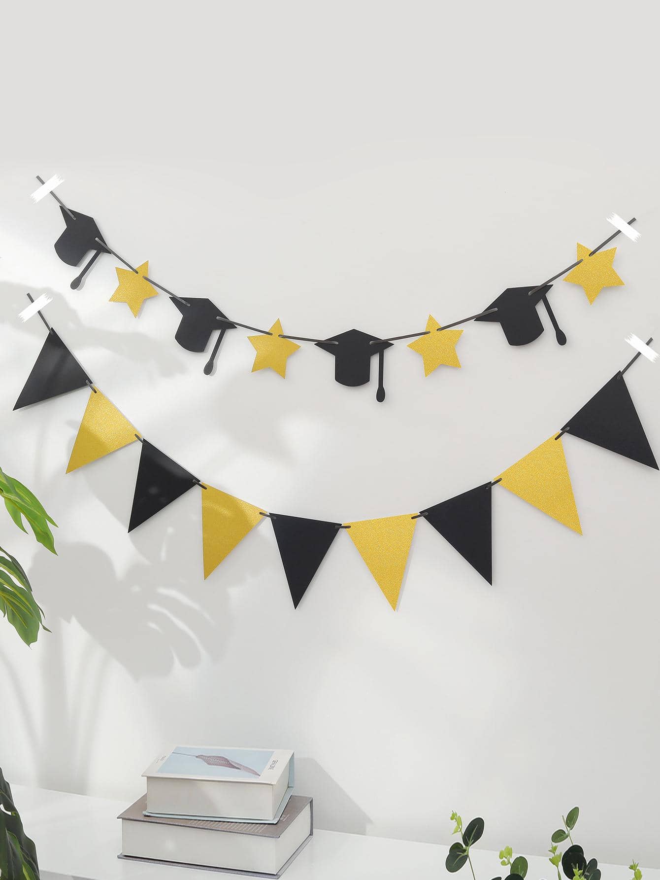 2 piezas Bandera decorativa graduación fiesta - Multicolor - Ver 1