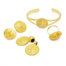 5件套精美纹理圆形首饰套装，女士礼物 - 紅色 - 查看 2