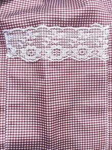 1pc Stain Resistant Gingham Lace Panel Apron, Cooking & Baking Supplies,Kitchen,Bathroom,Home,Household Supplies - Multicolor - View 6
