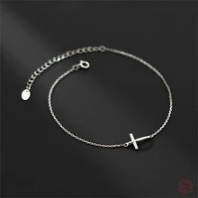 Cross Decor Anklet Holiday - Silver - View 4