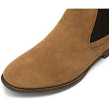 SHOESMALL Men Suede Chelsea Boots Lightweight Casual Chukka Ankle Dress Boots For Men Valentine's Day Date Shoes - 鏽棕色 - 查看 2
