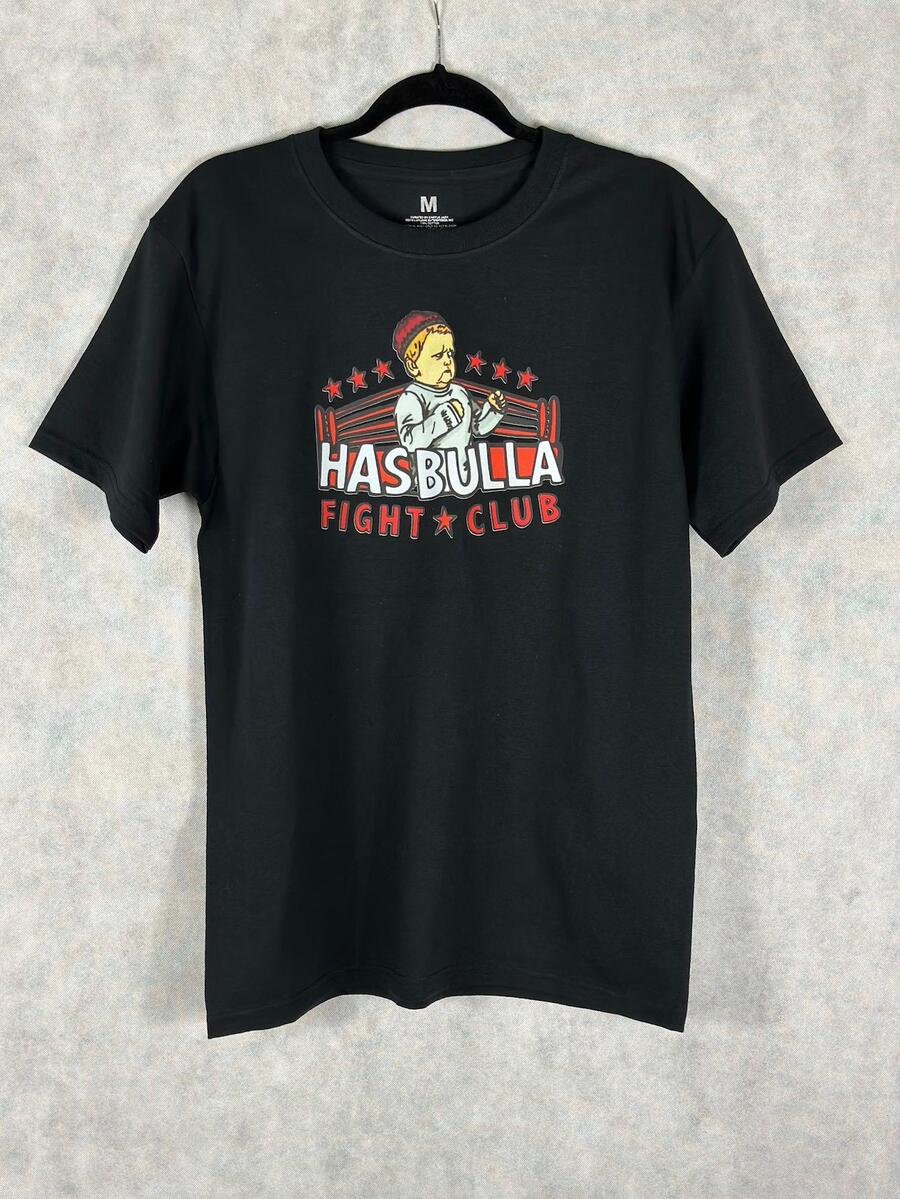 Camiseta con Hombros caídos con Estampado de boxeo - Negro - Ver 1