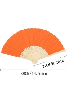 1入组竹製手動扇，現代家居裝飾用隨機顏色折疊扇 - 彩色 - 查看 6