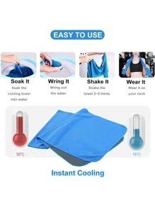 6pcs Cooling Sports Towel, Soft And Thin, Quick Drying Ice Towel For Cycling Fitness Running Camping Fishing - Royal Blue - View 2