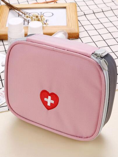 1pc Portable Medicine Storage Bag, Modern Polyester First Aid Kit For Outdoor, Travel