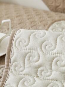 1入組素色沙發巾，駝色絎縫布藝沙發座墊，家用 - 駝色 - 查看 6