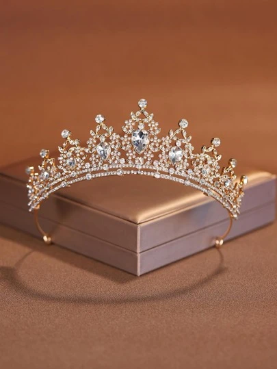 1pc Fashionable And Delicate Crown Shaped Alloy Hair Accessory Suitable For Women's Wedding Or Party Royal Tiaras Valentine's Day Accessories