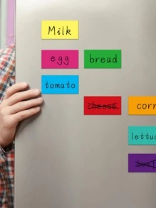 8入組可擦寫冰箱磁性貼紙，可重複使用磁性幹擦標籤， - 彩色 - 查看 1