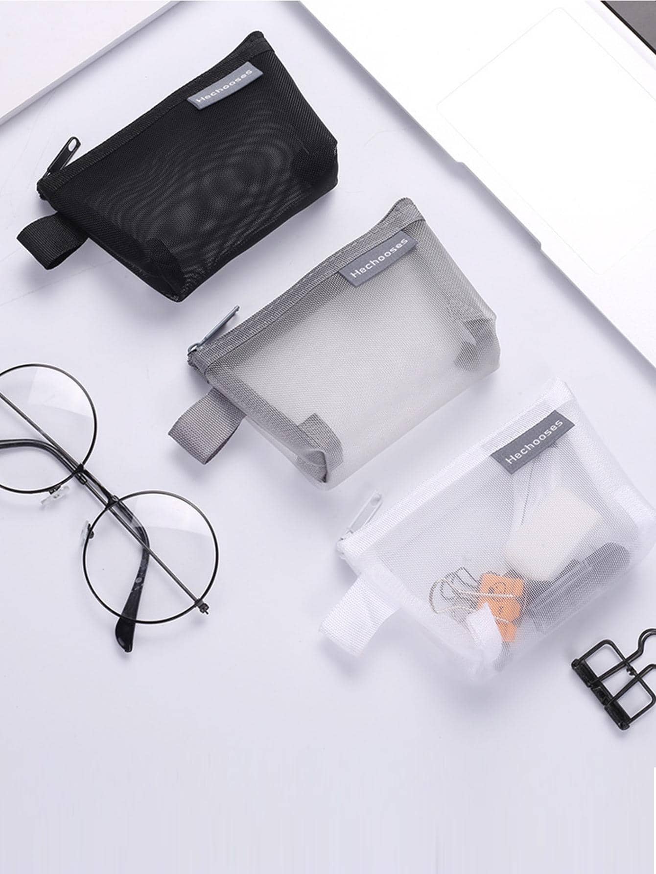 1入組多功能網狀收納袋，黑色聚酰胺收納袋，適用於戶外 - 黑色 - 查看 1