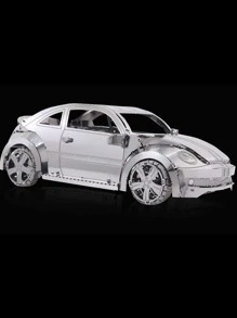 Beetle Car 3D Metal Puzzle Building Block Kit DIY Mecha For Teens Men Hobby Toy Great Gift - Silver - View 3