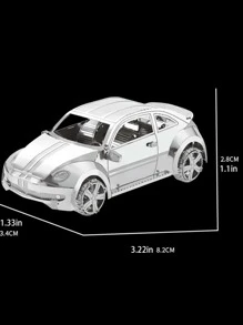 Beetle Car 3D Metal Puzzle Building Block Kit DIY Mecha For Teens Men Hobby Toy Great Gift - Silver - View 2