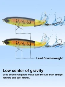 GOTURE 1入组旋尾魚餌浮動旋轉尾曲柄魚餌 - 橘色 - 查看 8