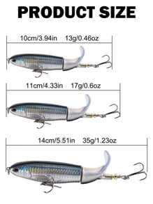 GOTURE 1pc Spin Tail Fishing Lure Floating Rotating Tail Crankbait