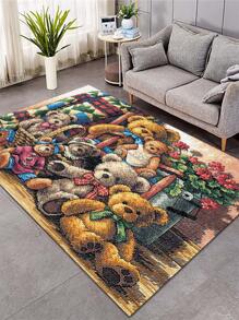 1pc Cartoon Bear Pattern Rug, Cute Floor Mat For Living Room - Multicolor - View 6