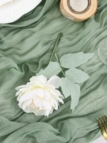 1pc Fresh Green Bohemian Style Bali Chiffon Table Runner, For Birthday Party, Graduation Ceremony, Wedding Party, Dinner, Home, Office, Cafe Decoration, Nordic Countryside Style - Green - View 4