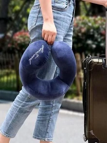 1入組字母刺繡U型枕 - 藏蓝色 - 查看 2