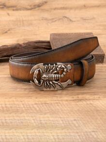 Men Scorpion Decor Buckle Belt - Bronze - View 1