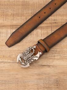 Men Scorpion Decor Buckle Belt - Bronze - View 2