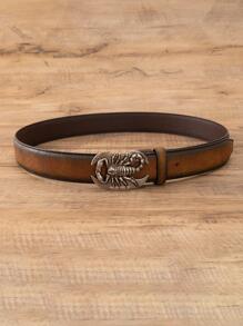 Men Scorpion Decor Buckle Belt - Bronze - View 4