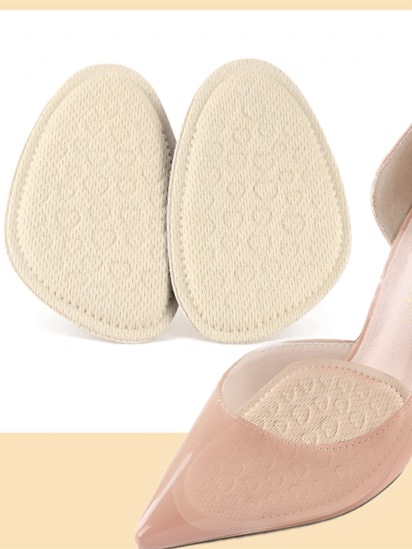 1pair Apricot Non Slip Front Palm Rest, Stylish Shoe Inserts For Pumps