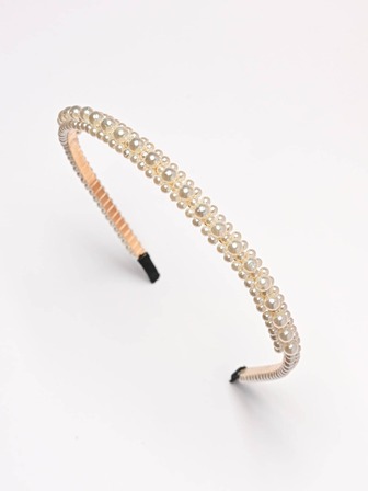 1入組女孩人造珍珠裝飾髮箍適用於頭髮裝飾用品