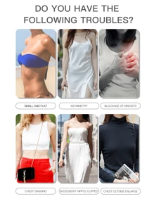 加熱胸部按摩器、無線胸部按摩器、美胸寶藏、防下垂內衣、胸部增大 - 粉色 - 查看 2