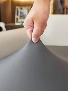 1入組素色彈性沙發座墊套，深灰色沙發座防塵套，四季皆宜 - 深灰色 - 查看 8