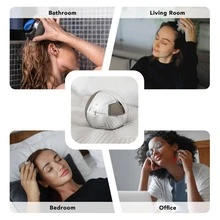 Breo Portable Mini Scalp Massager – IPX7 Waterproof Rechargeable Head Massager for Scalp Relax, Stress Relief Tool with Bamboo Wood Charging Base, Removable Massage Nodes (Silver with Base) - Bạc - Xem 8