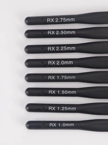 QJH 8入組DIY鉤針套裝 - 黑色 - 查看 3